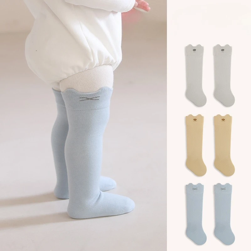 

0-3Y Solid Color Baby Thigh High Socks Baby Long Socks Soft Children Newborn High Knee Socks Boys Girls Breathable Stockings