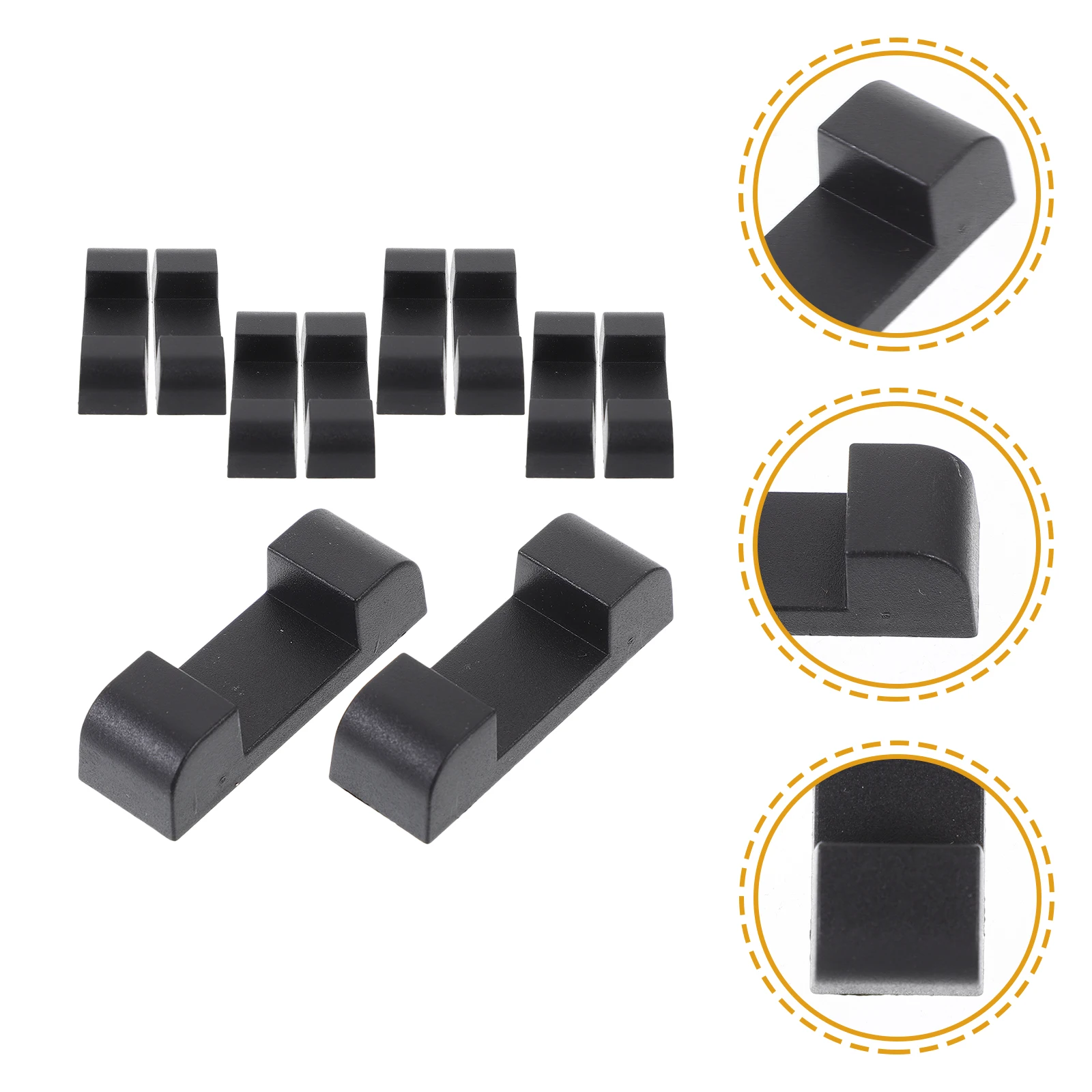 

5 Sets Square Display Box Bases for Floating Jewelry Rack Plastic Stand Transparent PE Film Showcase Holder Black Pair