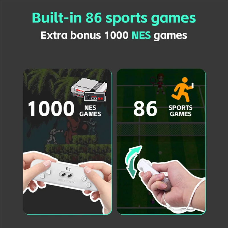 

Y2 FIT 2.4G Wireless Game Controller Retro Game 4K Classic Motion Sensing Game Console Video Game Built In 1000 Games Durable