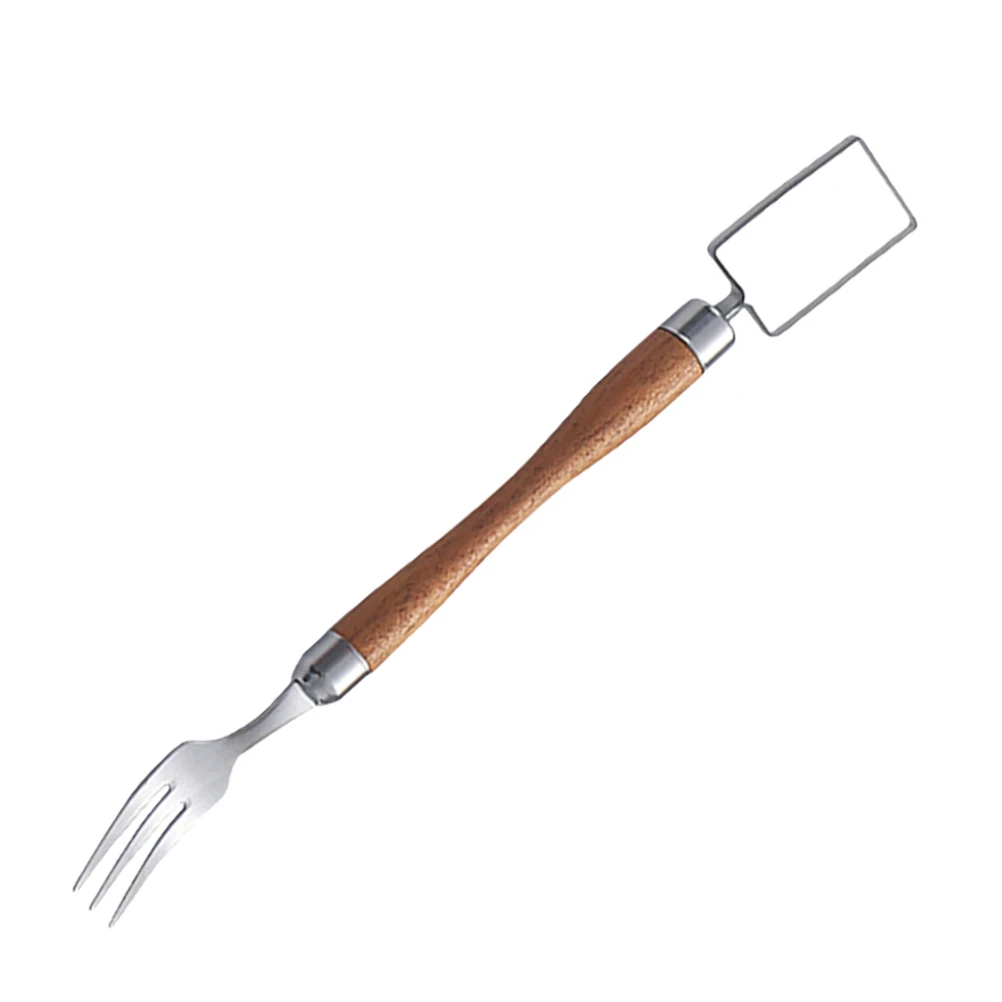 

Watermelon Fruit Fork Slicer Stainless Steel Wood Handle Kitchen Utensil Melon Tool Creative Gadget Small Size