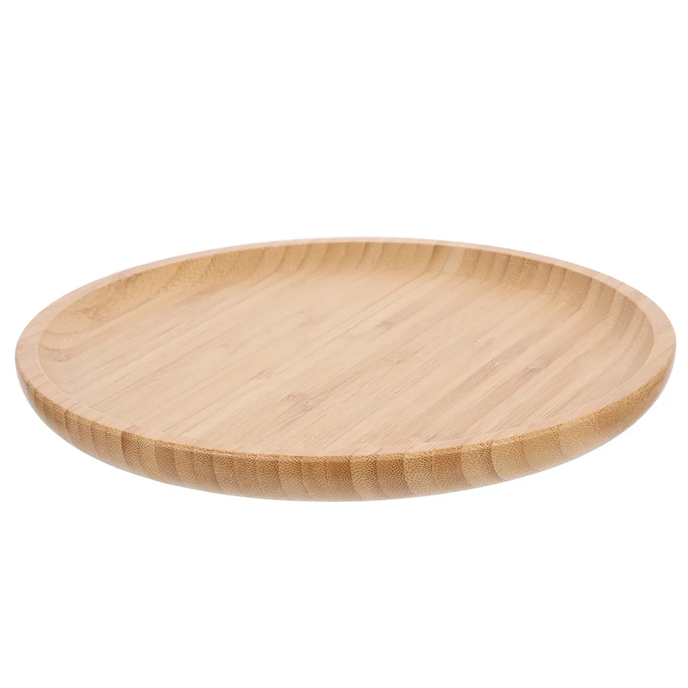 

Bamboo Serving Platter Round Fruit Plate Sturdy Tray for Snacks Nuts Candy Dessert Salad Round Bamboo Tray Dinner Plates