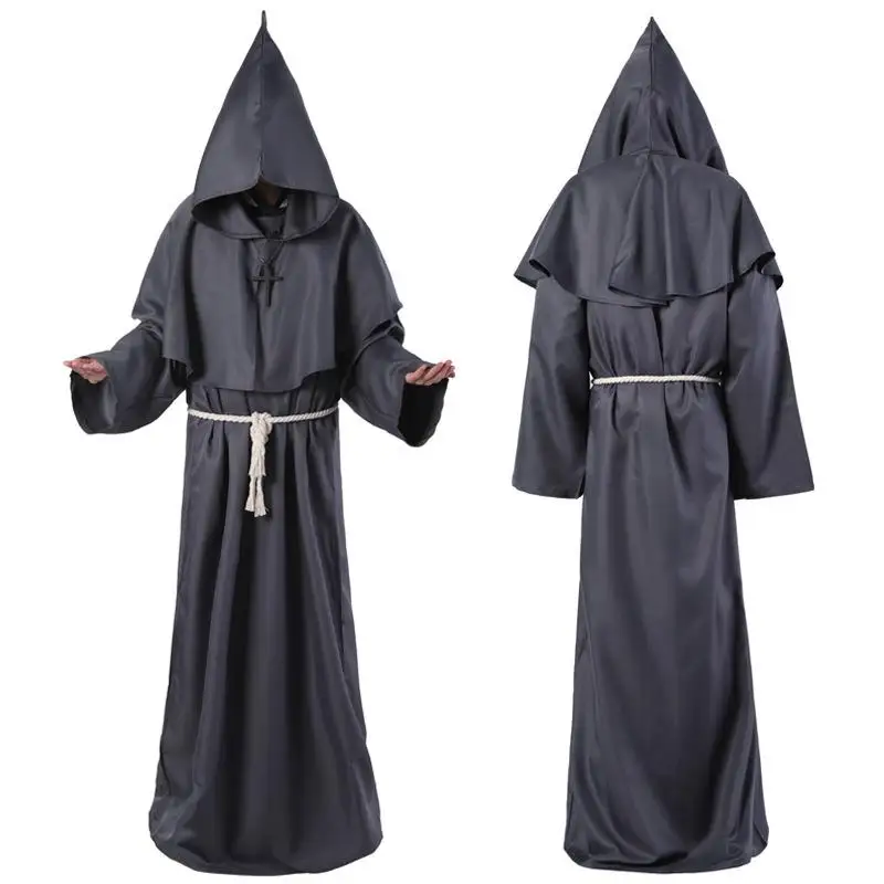 Halloween Cosplay Robe Klooster Middeleeuwse Priester Tovenaar Non oulder priem Dames Etnisch Kostuum Stage Performance Kleding