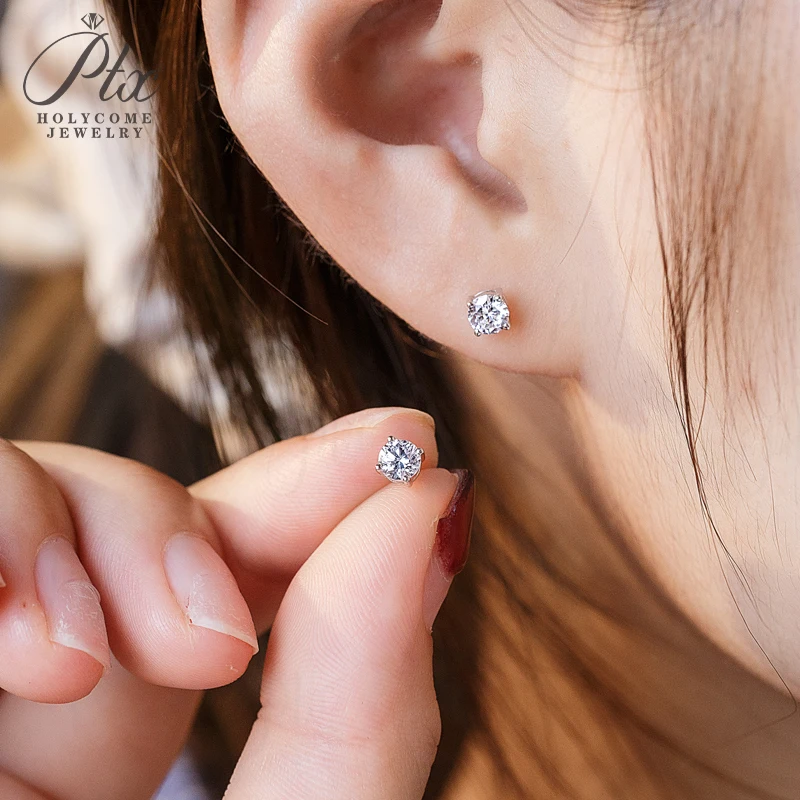 Laborgezüchtete Diamant-Ohrstecker 3mm Runde Form 925 Sterling Silber Vierkant-Fassung Edles Geschenk Großhandel Holycome Schmuck – Detail 34