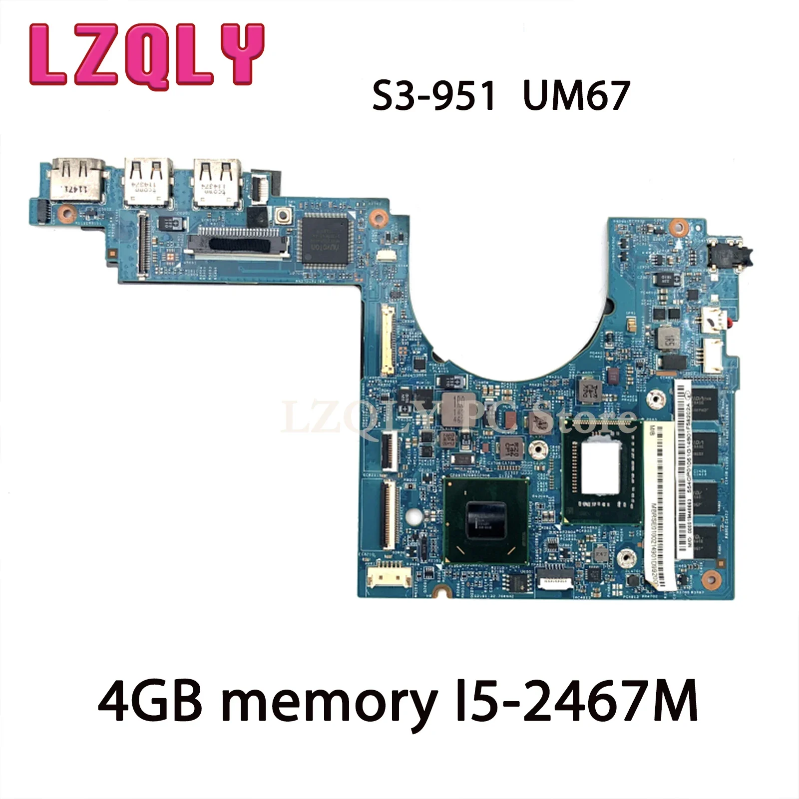 

LZQLY For Acer Aspire S3-951 MBRSE01002 48.4QP01.021 Laptop Motherboard UM67 4GB Memory SR0D6 I5-2467M CPU Main Board