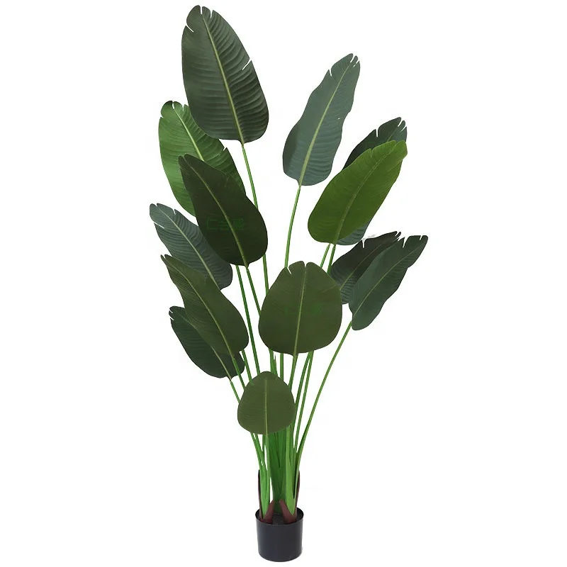 

2026 Garden Planter DesignArtificial Traveler Banana Palm Tree Plastic Potted Plant Real Touch Lightweight UV Resistant 150cm Of