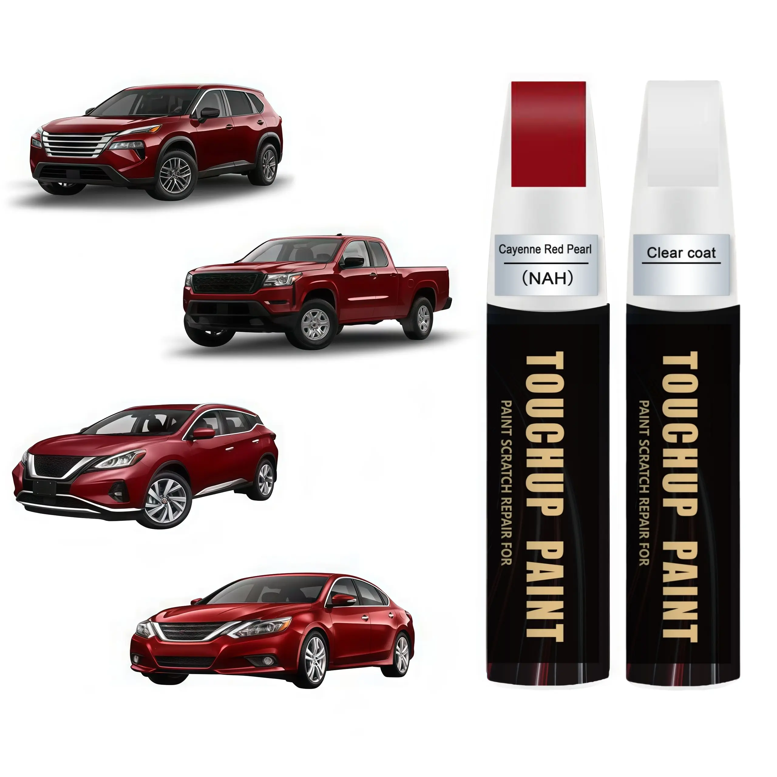 Cayenne Red Pearl NAH for Nissan Touch Up Paint Kit[2K Clear Coat Included],Exact Color Match Touch Up Paint