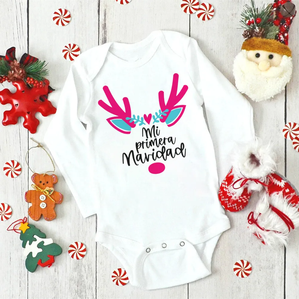 My First Christmas Baby Bodysuit Boys Girls Clothes Xmas Infat Cute Romper Christmas Party Baby Bodysuits Newborn 1st Xmas Gift