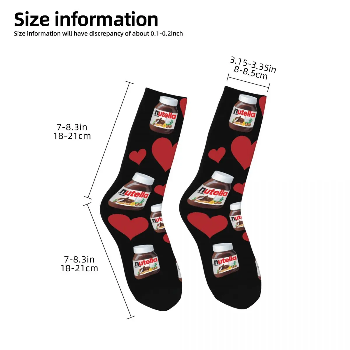 Foods Nutella Cartoon Men Women Socks fashion Beautiful Suitable for all seasons Dressing Gifts