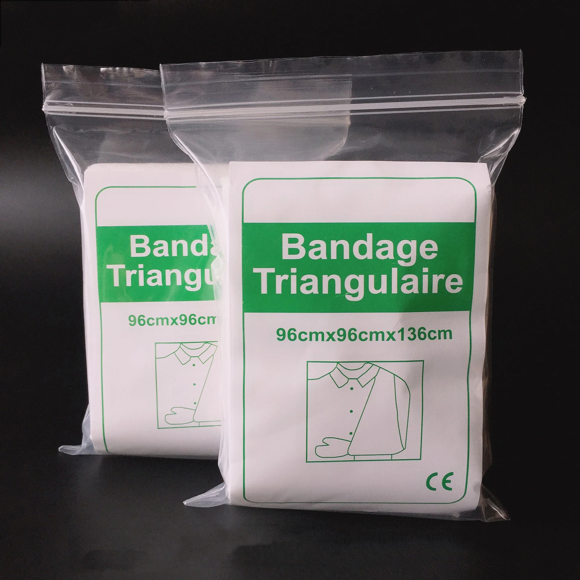 Bandage Triangulaire Non Tissé, Kit Médical de Gaze, Garrot Portable de Premiers Secours, Bandage Stérilisé pour le Camping, 5 Pièces