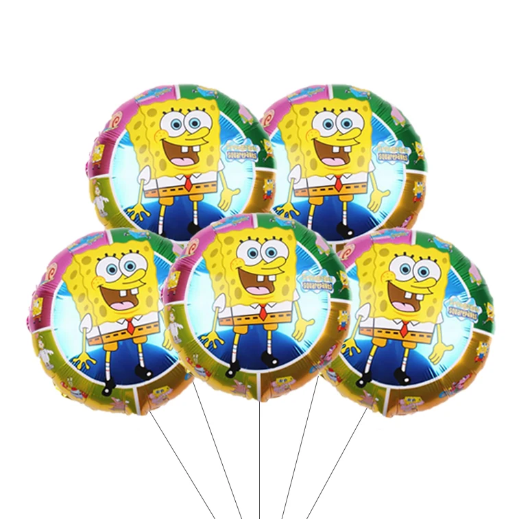 5 قطعة سبونجبوب سكوير بالون الهيليوم الكرتون مربع بالون مجموعة بالونات حفلة عيد ميلاد صبي فتاة استحمام الطفل لوازم الحفلات