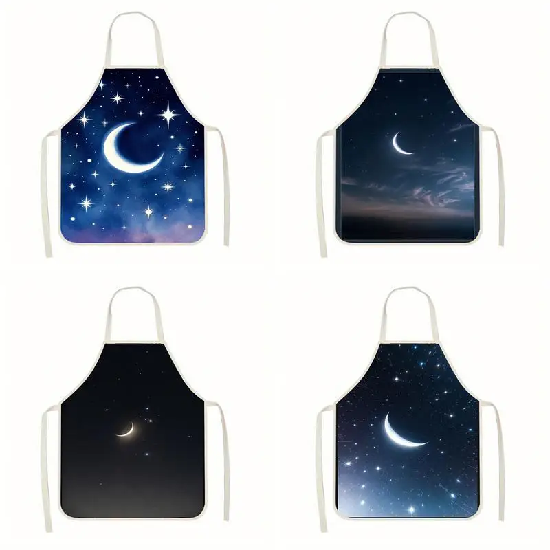

Льняной фартук Moon & Star, подходит для приготовления пищи на кухне, общения родителей и детей, рисования и других мероприятий.