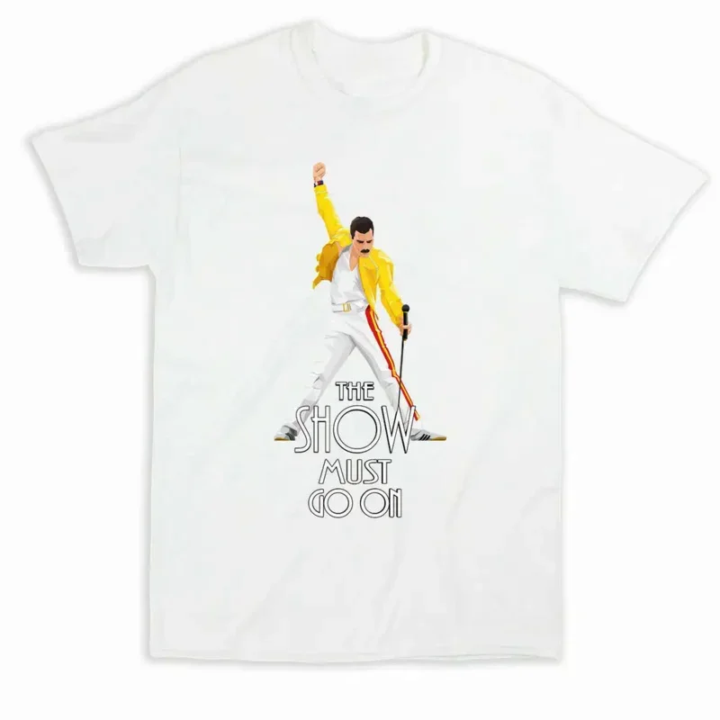 The Show Must Go on. Freddie Mercury Classic T-Shirt 100% Cotton O-Neck Summer Short Sleeve Casual Mens T-shirt Size S-3XL image 2