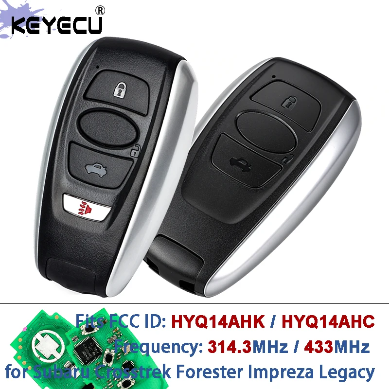 KEYECU HYQ14AHK HYQ14AHC 314,3 MHz 433,92 MHz ID74 / 8A Smart-Fernbedienungsschlüssel für Subaru Crosstrek Forester Impreza Legacy Outback