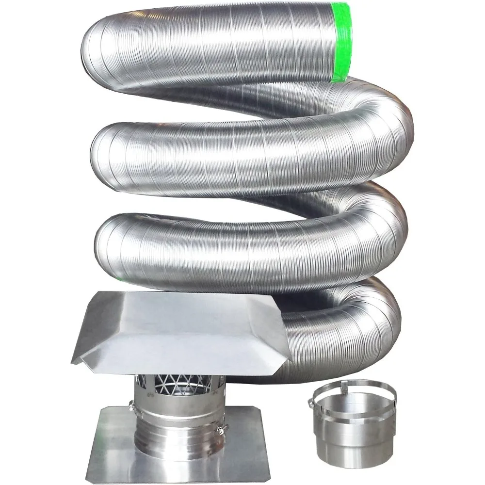 

316 Stainless Steel Flexible Chimney Liner Insert Kit, 6 Inch x 25 Feet