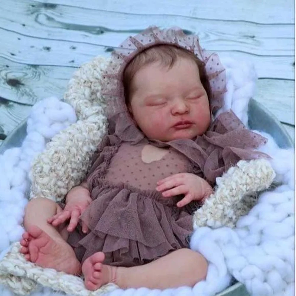 

20inch Reborn Doll Kit Laura Unfinished Unpainted DIY Doll Parts with cloth Body Fresh Color Bebe Reborn Kit Reborn Supply