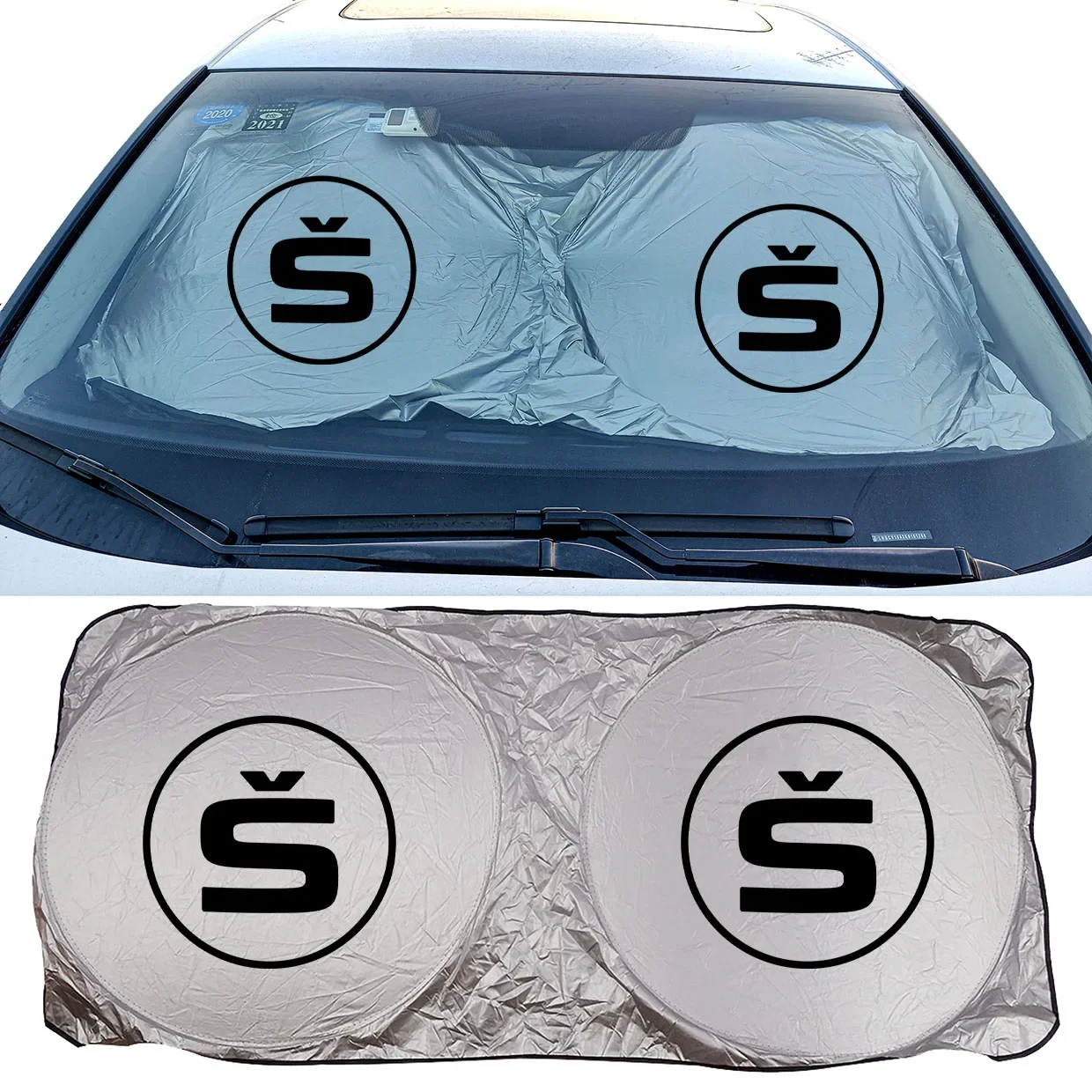 Car Sun Shade Protector Auto Front Window Sunshade Covers For Skoda VRS V Yeti Praktik Sport line S Edition Kamiq GT Enyaq
