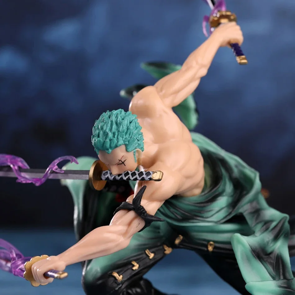 Figurine de dessin animé GK Roronoa Zoro, une pièce, 10cm, à trois lames, Sa-maximum, Manga, Collection de figurines d'action, modèle de jouet pour enfant
