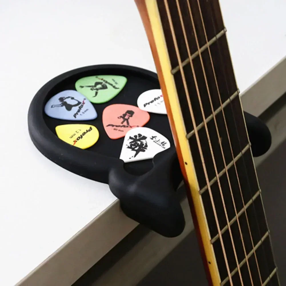 Practical Guitar Rest For Acoustic E-Guitar Instrument Rubber Neck Silicone Suction Cup 1pcs Black Accessories