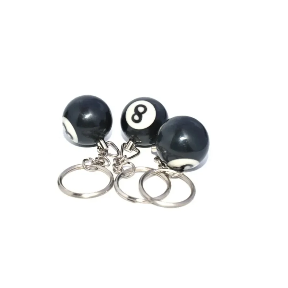 Simple Fashion Creative Trend Billiard Keychain Lucky Black 8 Key Ring 32mm Resin Ball Jewelry Party Street Niche Gift Keychain
