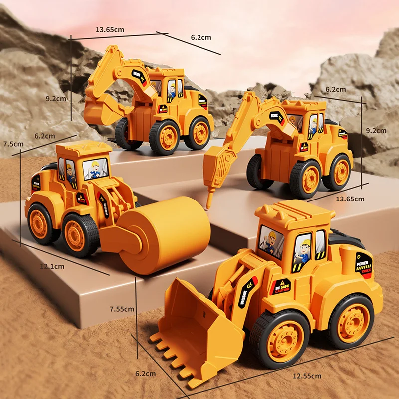Auto inerziale Giocattolo Ingegneria Modello di veicolo Auto Presse Scorrevole Escavatore Bulldozer Bambini Veicolo da costruzione educativo Bambini