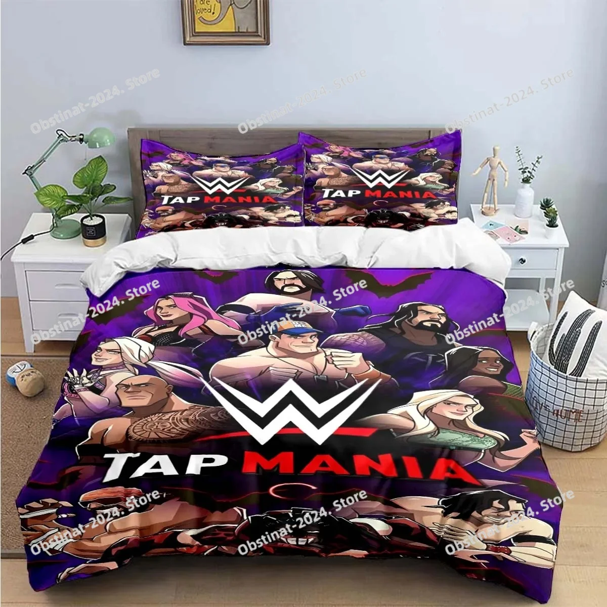 

Fashion 3D Wrestling Sports W-Wwe Print Bedding Sets Bed Supplies Set Duvet Cover Bed Comforter Set Bedding Set Luxury Gift