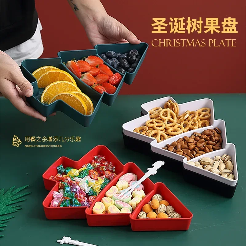 Christmas Tree Fruit Plate Marry Christmas Party Table Decorations For Home 2024 Navidad Xmas Gifts Happy New Year 2025