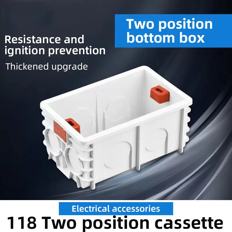 Herepow 118 Type Mounting Box UK US TH EU Cassette Switch Socket Junction Box 118mm*72mm Standard White Wall Switch And Socket