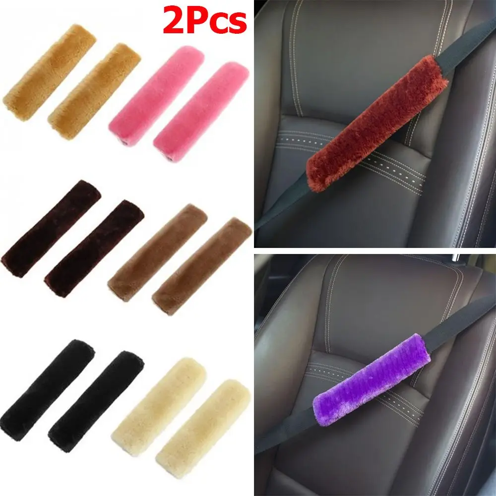 2 Pcs/Set Vehicle  Auto  Driving  Car Seatbelt Shoulder Pad  Harness Cover Seat Belt Plush