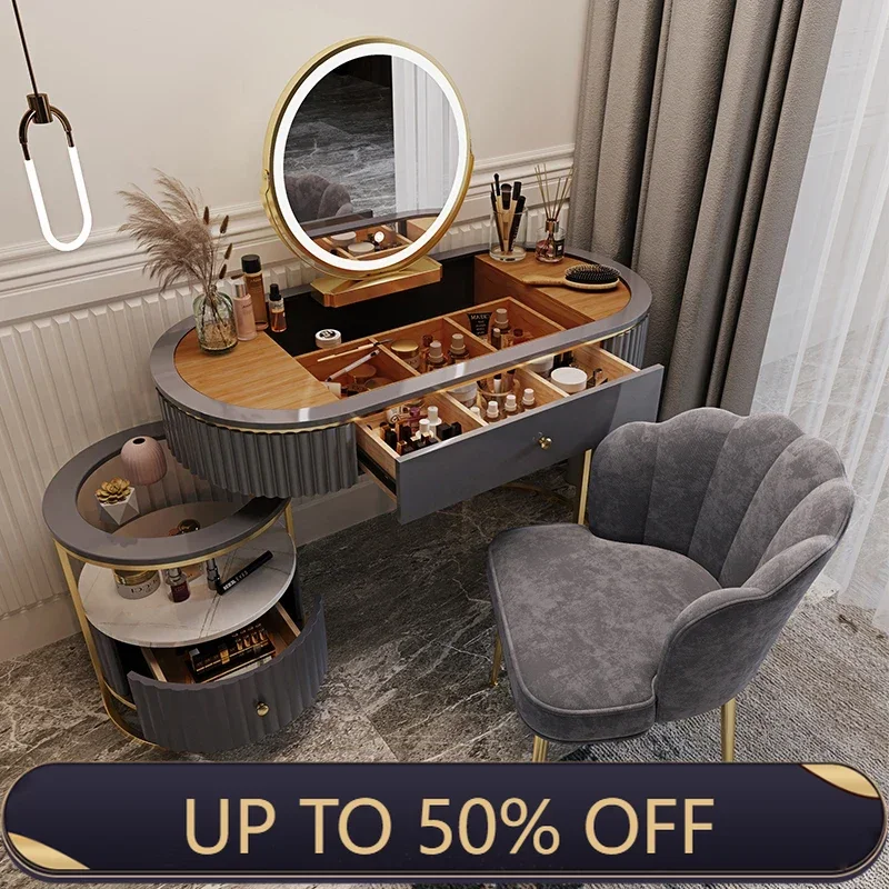 Luxury Charm Dressing Table Luxury Nordic Salon Drawer Nordic Dressing Table Mirror Chair Storage Coiffeuse Furniture Makeup