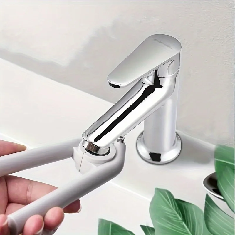 1pc Anti-slip Unscrew, Tighten Tight Metal Wrench，Gray Wrench for Faucet, Universal Tool for Loosening and Disassembling