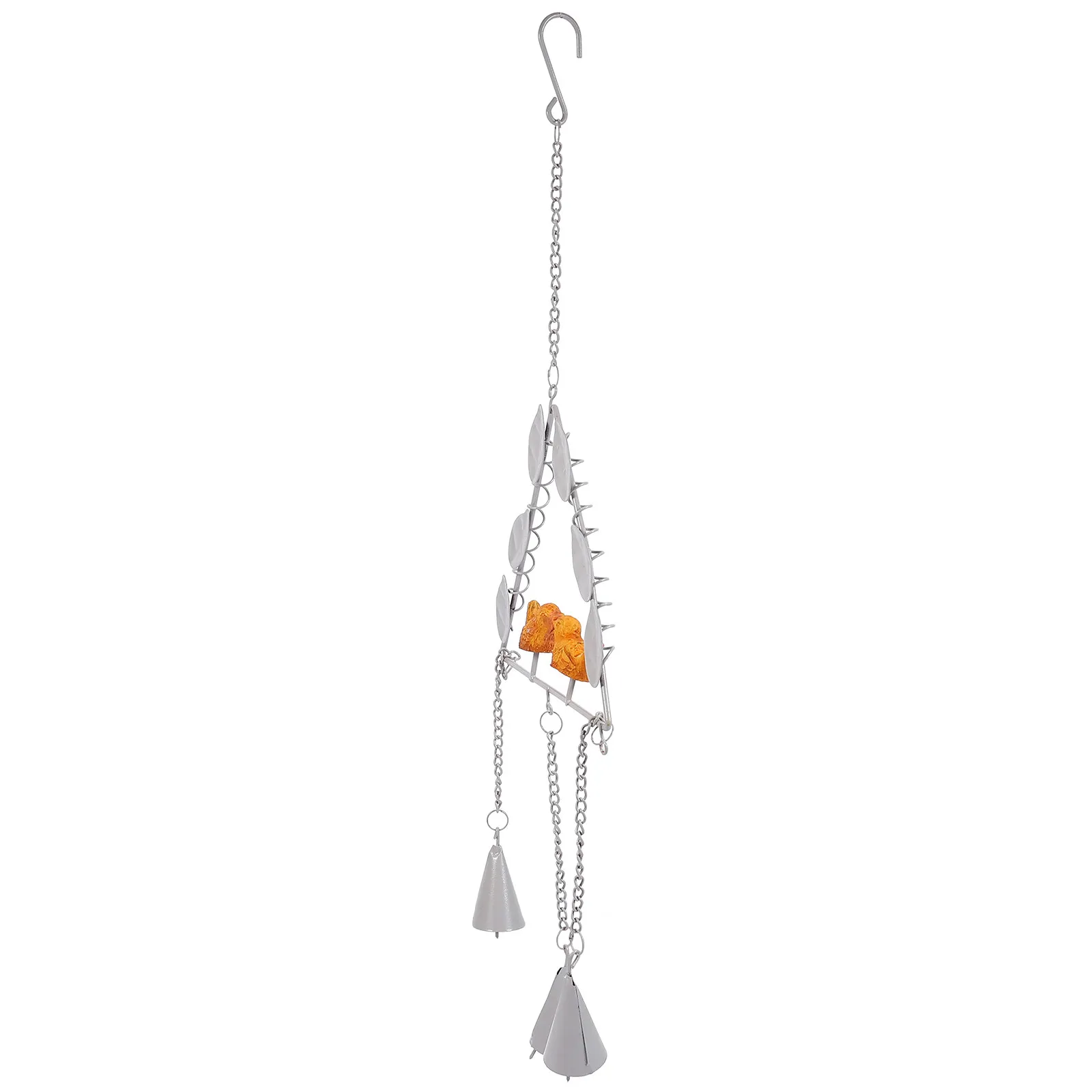 Fashionable Lightweight Metal Birds Wind Bell Triangle Shaped Creative Decorative Hanging Pendant for Door Balcony Garden Window