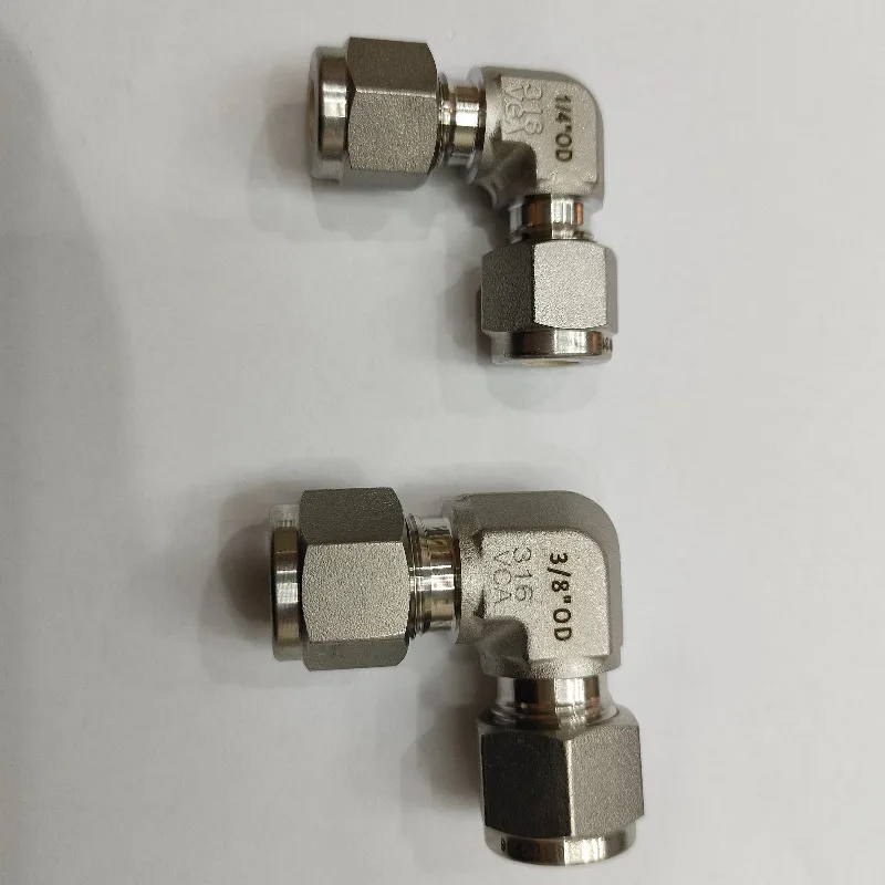 High-quality double clasp elbow hydraulic hose fittings in sizes from 1/16 to 1 1/2 or 2 mm to 38 mm