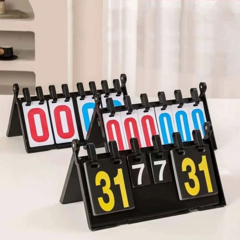 Portable 4-Digit Digital Sports Scoreboard Waterproof Foldable Flip Scoreboard Plastic Stable Base Score Counter Indoor Sports