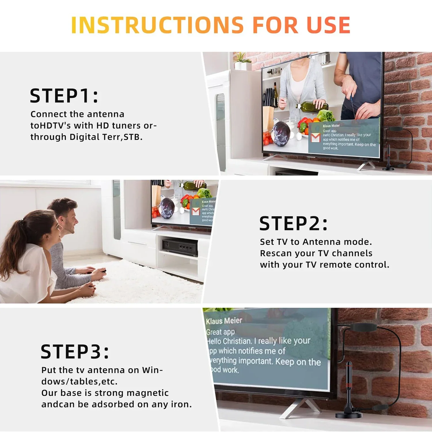 Антенна HDTV с усилителем VHF/UHF приемник dab DVB-T DVB-T2 Внутренняя антенна Smart TV со свободным обзором