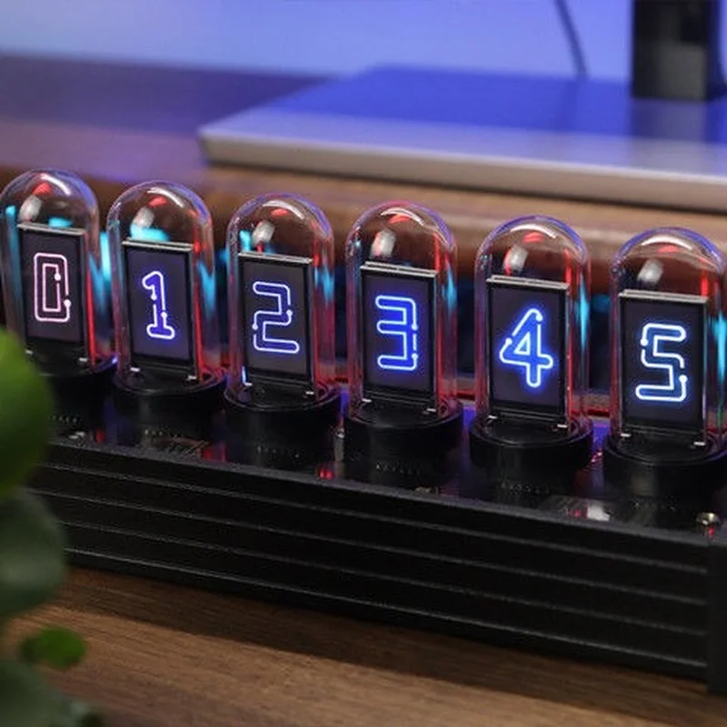 RGB Nixie Tube Clock, Desktop Decoration, Digital Clock, Electronic Ornament, USB Powered, Boyfriend Gift