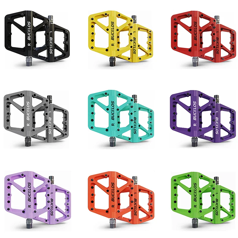 

BUCKLOS Bicycle Pedals Nylon MTB Platform Pedal for Bicycle Sealed Bearing Mountain Bike Flat Pedals 9/16'' MTB Road Bike Part