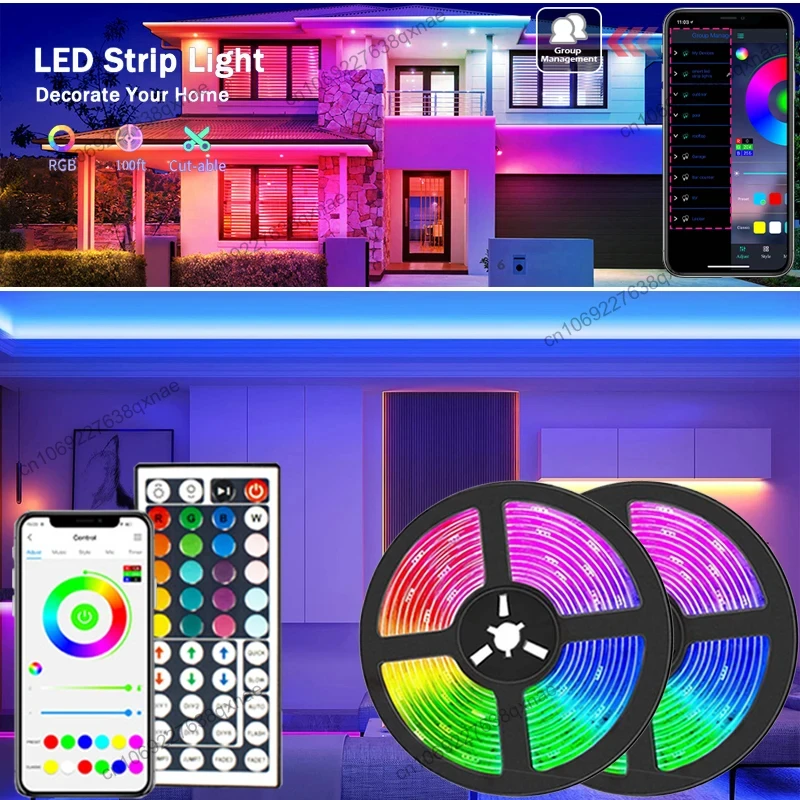 

LED Strip Lights for Bedroom LED 1-5m 10m 15m 20m 30m Color 5050 RGB Led Tape Room Decoration TV Backlight Bluetooth Neon Lights