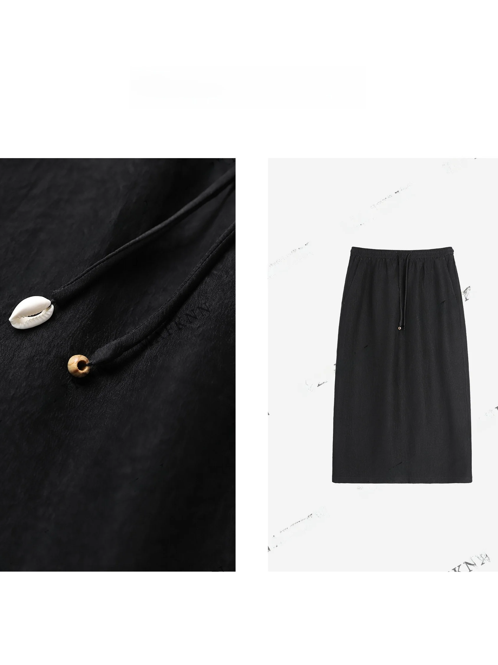 

JiJi Private Collection plus Size Women's Elastic Waist Midi Skirt Spring Summer Slimming Effect Polyester Fiber MK12065