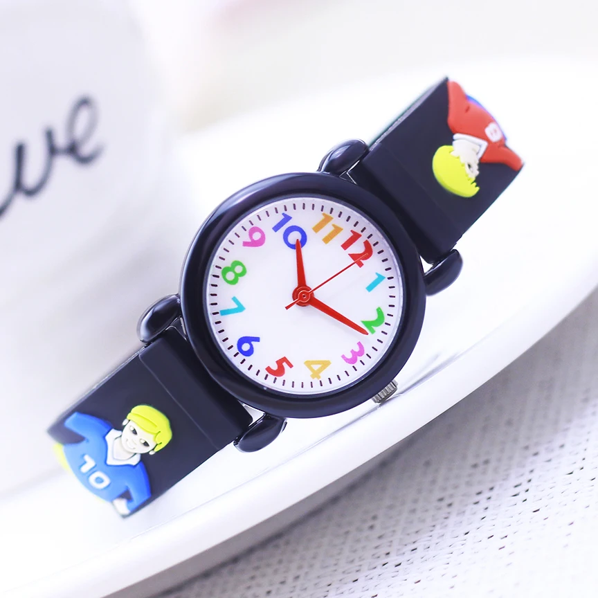 Montre à quartz 3D avec bracelet souple pour enfants, garçons, filles, étudiants, temps d'apprentissage, cadeaux d'anniversaire cool, numérique, enfants, 2024