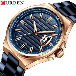 Luxury Casual Brand CURREN Watches Mens Quartz Stainless Steel Band Wristwatches for Male Clock Trendy Business