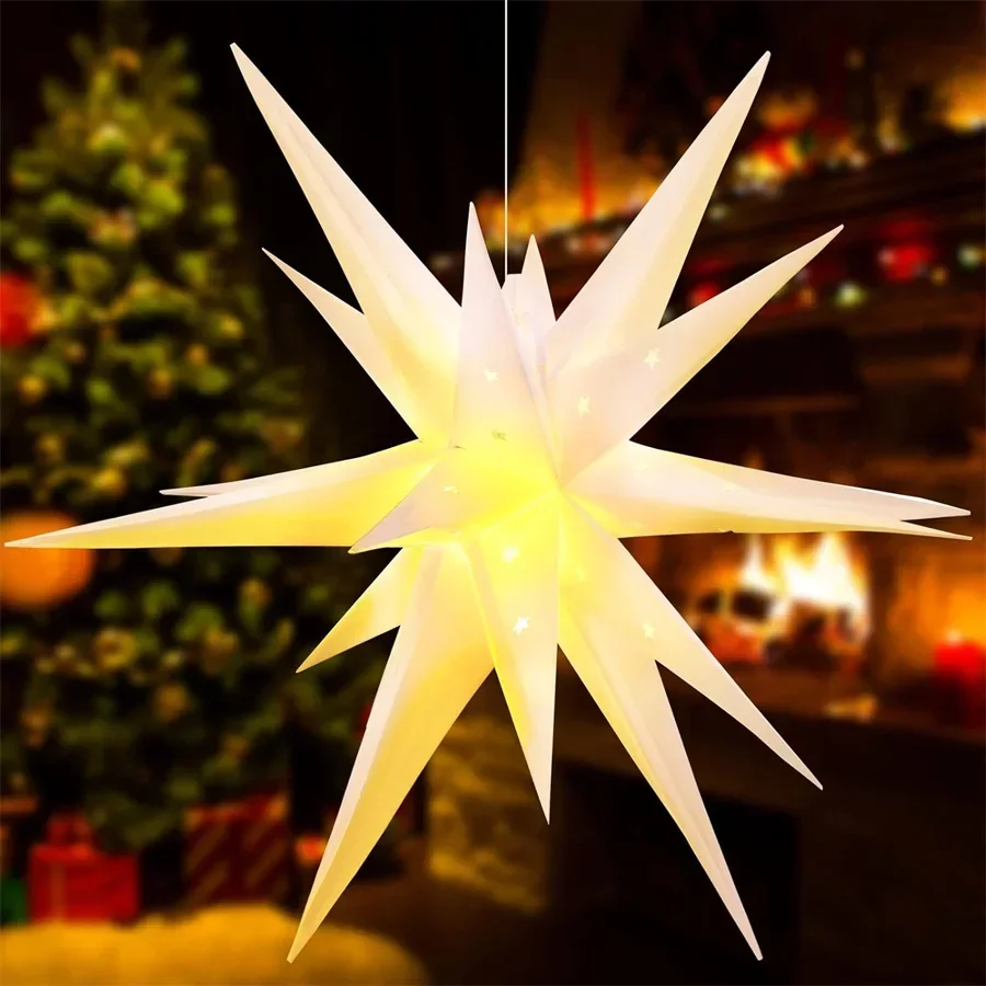 Christmas Moravian Star Light Moravian Tree Top 3D LED Hanging Star Lantern Fairy Light Garland For Holiday Wedding Party Decor