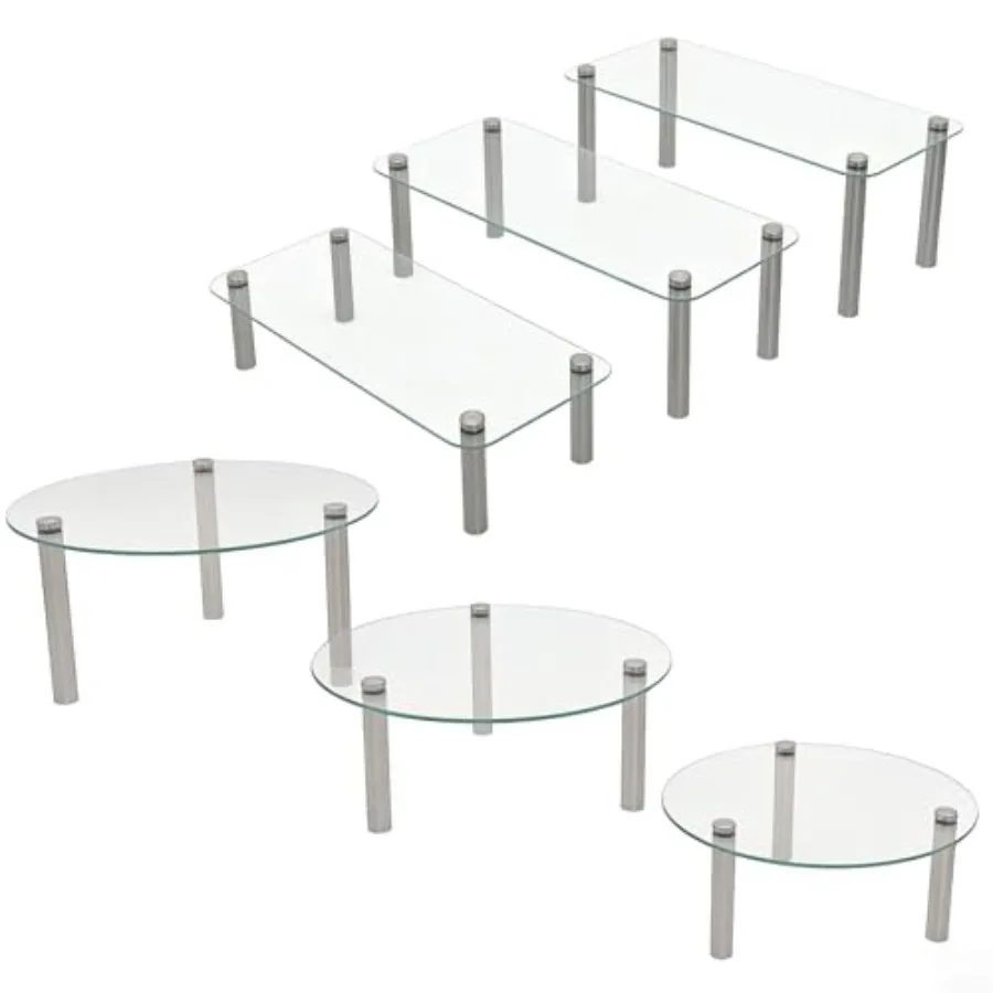 

Набор подставок для торта из закаленного стекла (9, 11, 11-дюймовые) и прямоугольная подставка для капкейков, десертная подставка-витрина, сервировочное блюдо для декора