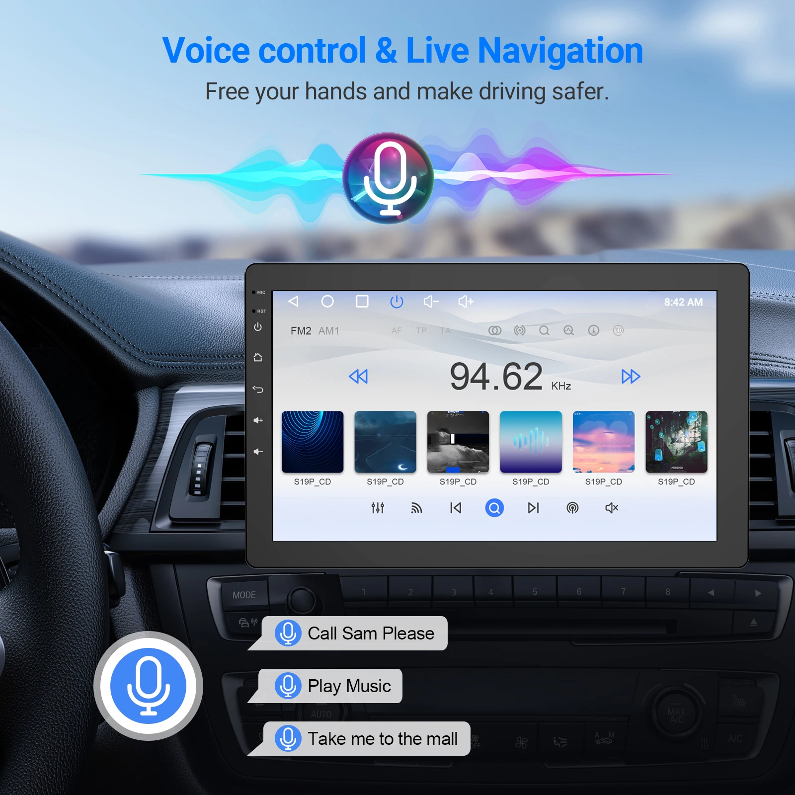 10.1 بوصة للتدوير 1Din سيارة ستيريو لمس العالمي راديو السيارة مشغل وسائط متعددة اللاسلكية Carplay أندرويد السيارات لتحديد المواقع BT FM AM
