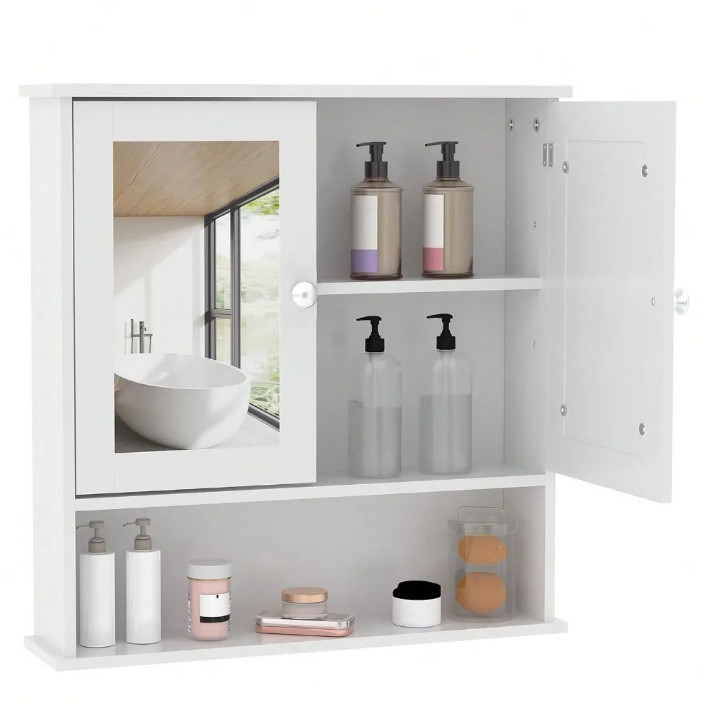 

Bathroom Wall Cabinet With Mirror,Medicine Cabinet With Adjustable Shelf, Wall Mounted Storage For Bathroom, Kitchen,
