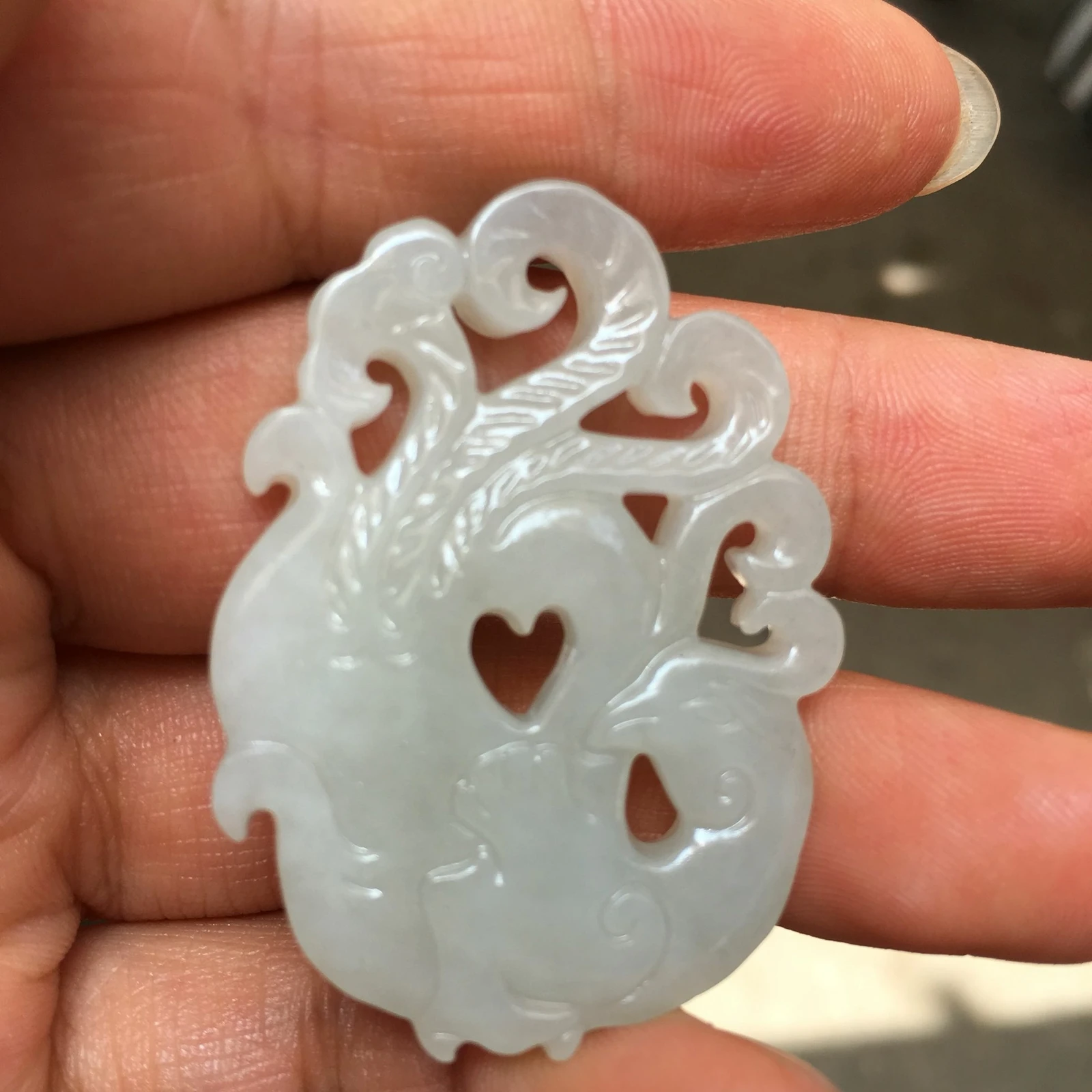 

Hetian Jade Китайский антикварный кулон с Фениксом Нефритовый кулон Коллекция ремесел