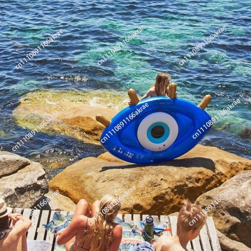 Inflatable eye floating row, pool floating bed Greek eye floating row, summer toy pool leisure
