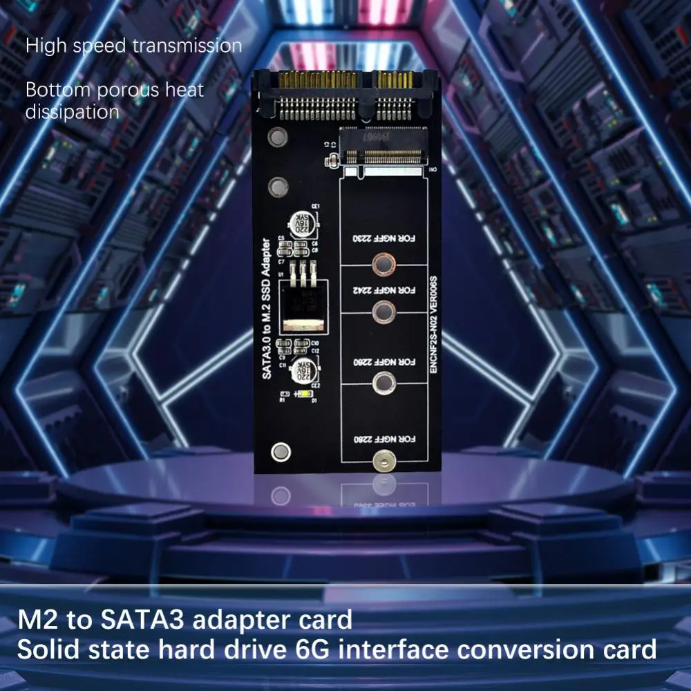 Adaptador M.2 SATA, adaptador M2 a SATA3, tarjeta adaptadora NGFF, unidad de estado sólido SSD a tarjeta de conversión de interfaz 6G