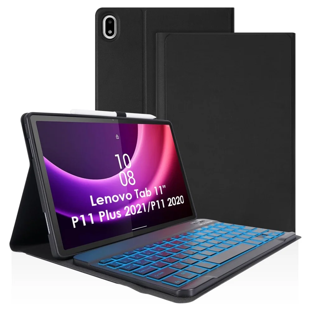 Tablet Backlit Keyboard Case for 11Inch Lenovo Tab P11 Plus 2021 TB-J607 J616 2020 Lenovo Tab P11 TB-J606F J606X Detachable Case