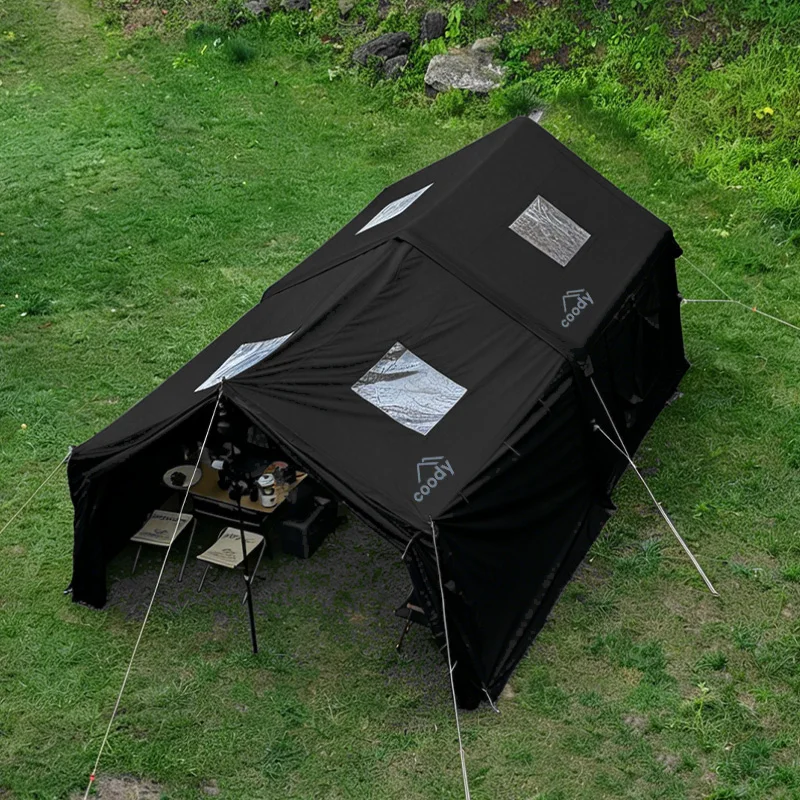 

8.0+Framed Foyer Air Tent-Black Four Season Luxury Party Easy Setup Quick Opening Camping Portable Family Inflatable Tent