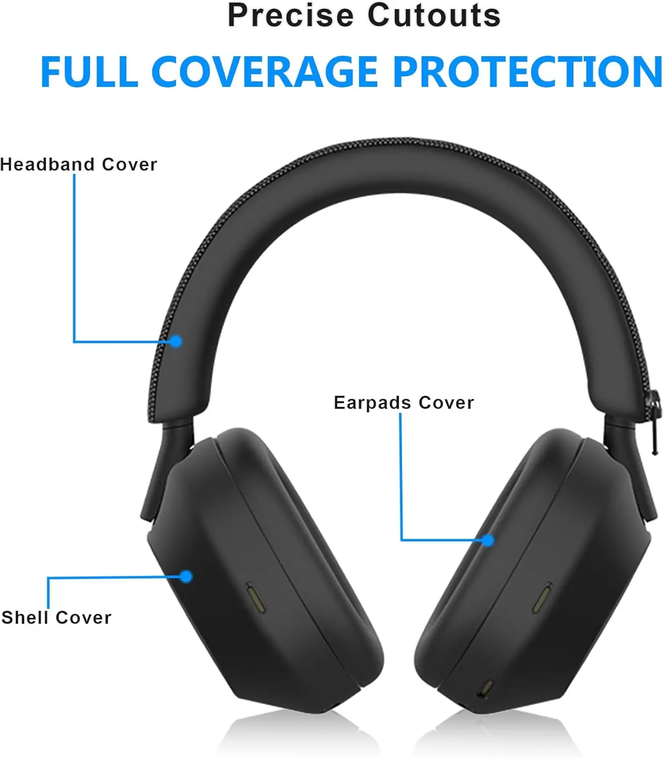Juego de 3 fundas para auriculares Sony Wh-1000Xm5, fundas para almohadillas para los oídos/fundas para los oídos/funda para diadema, silicona suave a prueba de sudor